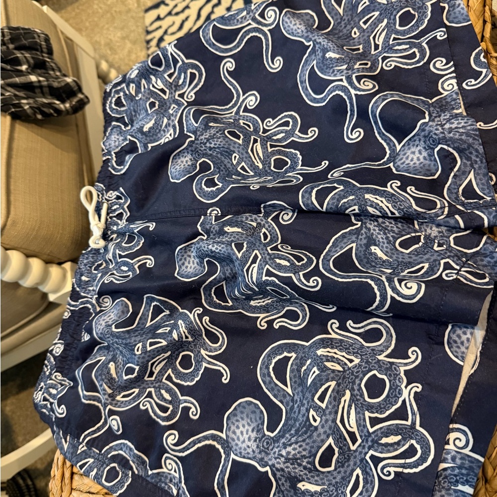 Trunks Navy Octopus Print Swim Shorts
